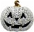 Holiday Home® Round Lighted Crackle Jack-O-Lantern - White/Black Perspective: front