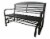 HD Designs Outdoors Steel Park Bench Glider - Black Perspective: front
