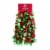 Holiday Home Green Holly Leaves and Red Tinsel Garland Perspective: front