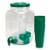 HD Designs Outdoors Acrylic Beverage Dispenser with Cups & Ice Cubes - Teal Perspective: front