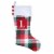 Holiday Home Monogram L Christmas Stocking - Plaid Perspective: front