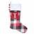 Holiday Home Christmas Stocking Monogram T - Plaid Perspective: front