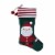 Holiday Home Santa Christmas Stocking with Striped Cuff - Green Perspective: front