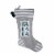 Holiday Home Fa La La Christmas Stocking with Striped Cuff - Grey Perspective: front