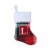 Holiday Home™ Mini Red & Green Plaid Monogram Christmas Stocking - L Perspective: front