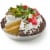 Tres Leche Double Layer Cake Topped with Fruit Perspective: front