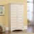 Sauder Harbor View Storage Cabinet in Antiqued White Perspective: front
