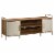 Sauder Coral Cape Engineered Wood TV Stand in Sindoori Mango/Gold Perspective: front