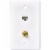 RCA White Flush Mount Plastic CAT 5E/6 Data & Coax Wall Jack TPH567R Perspective: front