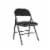 Premium Fabric Padded Metal Folding Chair - Black Perspective: front