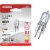 Satco 50W 120V Clear Bi-Pin GY6.35 Base T4 Halogen Special Purpose Light Bulb Perspective: front