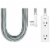 iLive 3-Outlet Fabric Power Cord - White Perspective: front