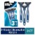 Gillette Mach3 Men's Smooth Blue Pivot 3-Blade Disposable Razors Perspective: front