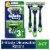Gillette Sensor3 Men's Sensitive Skin 3-Blade Disposable Razors Perspective: front