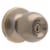 Atlas Ball Entry Door Knob Lock - Antique Brass Perspective: front
