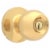 Atlas Ball Door Knob Entry - Polished Brass Perspective: front