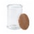 Tabletops Unlimited Large Glass Skinny Apothecary Jar with Acacia Wood Lid Perspective: front