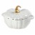 Mason Craft and More White Enameled 2 Quart Cast Iron Pumpkin Dutch Oven Perspective: front