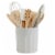 Tabletops Unlimited Mason Craft and More Stoneware and Bamboo Caffe Tub of Tools - White Perspective: front