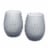Tabletops Gallery Snowflake Stemless Wine Glass Set - Gray Perspective: front