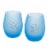 Tabletops Gallery 2 Piece Snowflake Stemless Wine Glass Set - Blue Perspective: front