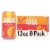 Aha® Orange And Grapefruit Flavored Sparkling Water Cans Perspective: front