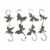 Set of 4 Rustic Metal Hook Plant Hangers Hummingbird, Bee, Butterfly, Dragonfly Perspective: front