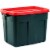 Rubbermaid Roughneck 18 Gal Plastic Holiday Storage Tote, Green and Red (6 Pack) Perspective: front