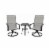 Four Seasons Courtyard Palermo 3 Piece Aluminum Bistro Set with Swivel Rockers Perspective: front