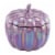 Northern Lights Candles Pearlescent Ceramic Purple Pumpkin Candle Perspective: front