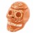 Northern Lights Candles Day of the Dead Sugar Orange Skull Candle - Dia de los Muertos Perspective: front