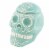 Northern Lights Candles Day of the Dead Sugar Teal Skull Candle - Dia de los Muertos Perspective: front