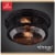 Wolfe 2-Light Outdoor Indoor Flush Mount Ceiling Light, Dark Bronze, Clear Seeded Glass Shade Perspective: front