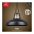 Robin 1-Light Plug-In or Hardwire Pendant - Satin Black With Antique Brass Accents Perspective: front