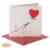 Papyrus Heart Shaped Balloon Embroidered Greeting Card Perspective: front