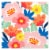 American Greetings 20-Count Lunch Napkins, Colorful Flowers Perspective: front