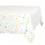 American Greetings Plastic Table Cover- White with Colorful Confetti Perspective: front