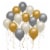 American Greetings Metallic White Gold Silver Balloons Perspective: front
