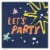 American Greetings 20-Count Birthday Lunch Napkins, Let's Party Perspective: front