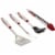 GrillPro Rubber Insert Handle Stainless Steel 4-Piece Barbeque Tool Set 40070 Perspective: front