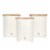 Salton Swan Kitchen Steel Storage Containers for Dry Goods, 3 Pack Cotton White Perspective: front