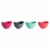 Trudeau 6506380 Pinch Bowl Set Coral Gray Fuchsia & Mint - Pak of 4 Perspective: front