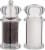 Trudeau Traditional Pepper Mill and Salt Shaker - Clear/Silver Perspective: front