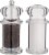 Trudeau Traditional Pepper Mill and Salt Shaker - Clear/Silver Perspective: front