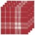 Now Designs Second Spin Plaid Napkin Chili - Red Perspective: front