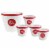Hutzler Popcorn Bucket & Popcorn Bowls - Red Perspective: front