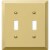 Amerelle® Double Toggle Switch Polished Brass Stamped Steel Wall Plate Perspective: front