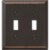 Amerelle® Aged Bronze Double Toggle Light Switch Cover Perspective: front
