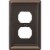 Amerelle Chelsea Duplex Receptacle Wall Plate - Aged Bronze Perspective: front