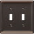 Amerelle® Chelsea Double Toggle Wall Plate - Aged Bronze Perspective: front